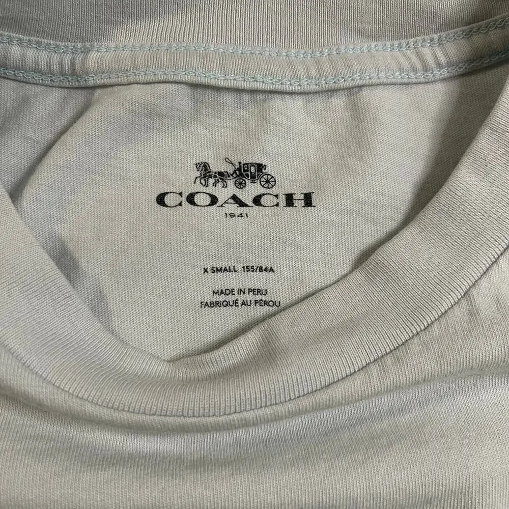 Coach Horse And Carriage T Shirt Baby Blue xs